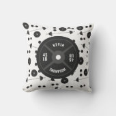 ウェイトトレーニングフィットネスダンベルボディビル名 クッション (正面)