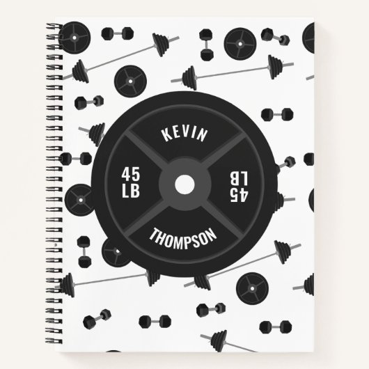 ウェイトトレーニングフィットネスダンベルボディビル ノートブック (正面)
