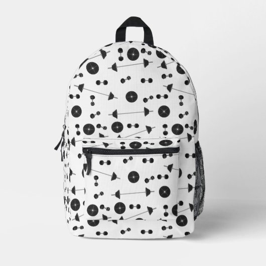 ウェイトトレーニングフィットネスダンベルボディビル プリントバックパック (正面)