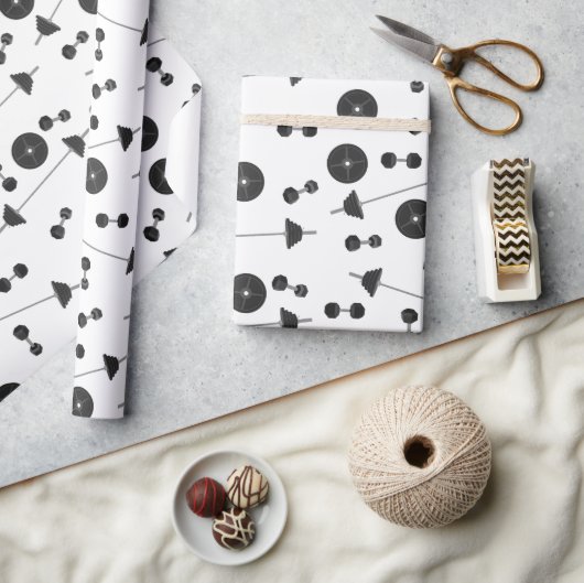 ウェイトトレーニングフィットネスダンベルボディビル ラッピングペーパー (クラフト)