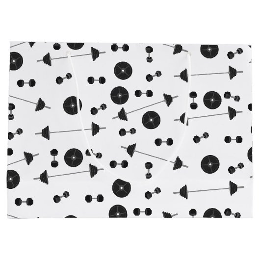 ウェイトトレーニングフィットネスダンベルボディビル ラージペーパーバッグ (裏面)