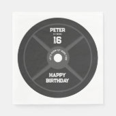 ウェイトプレートトレーニングフィットネスジムバースデーパーティー スタンダードランチョンナプキン (正面)