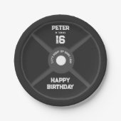 ウェイトプレートトレーニングフィットネスジムバースデーパーティー ペーパープレート (正面)