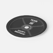 ウェイトプレートトレーニングフィットネスジムバースデーパーティー ペーパープレート (アングル)