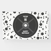 ウェイトプレートトレーニングフィットネスジムバースデーパーティー 横断幕 (横)