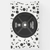 ウェイトプレートトレーニングフィットネスジムバースデーパーティー 横断幕 (縦)