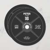 ウェイトプレート トレーニング フィットネス ジム 誕生日パーティー 招待状 (正面/裏面)