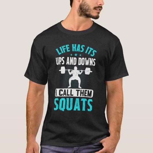 ウェイトライフの浮き沈みトレーニングスクエア Tシャツ (正面)