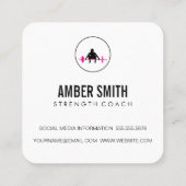 ウェイトリフターパーソナルトレーナーケトルベル スクエア名刺 (裏面)