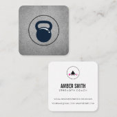 ウェイトリフターパーソナルトレーナーケトルベル スクエア名刺 (正面/裏面)