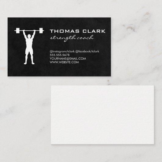 ウェイトリフター強度コーチ 名刺 (正面/裏面)
