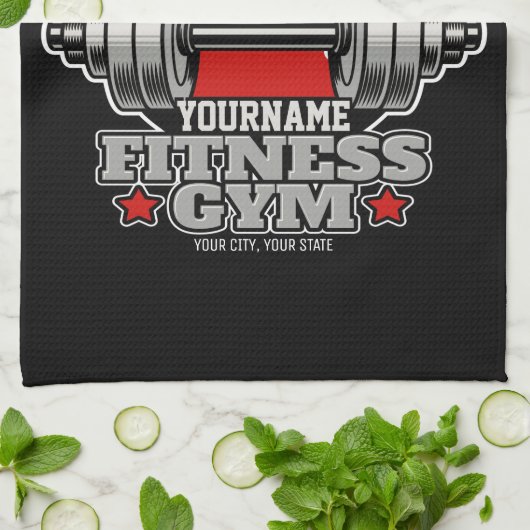 ウェイトリフティングダンベルフィットネスパーソナライズされたジム キッチンタオル (折り畳み)