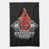 ウェイトリフティングダンベルフィットネスパーソナライズされたジム キッチンタオル (縦)