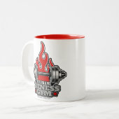 ウェイトリフティングダンベルフィットネスパーソナライズされたジム ツートーンマグカップ (正面左)