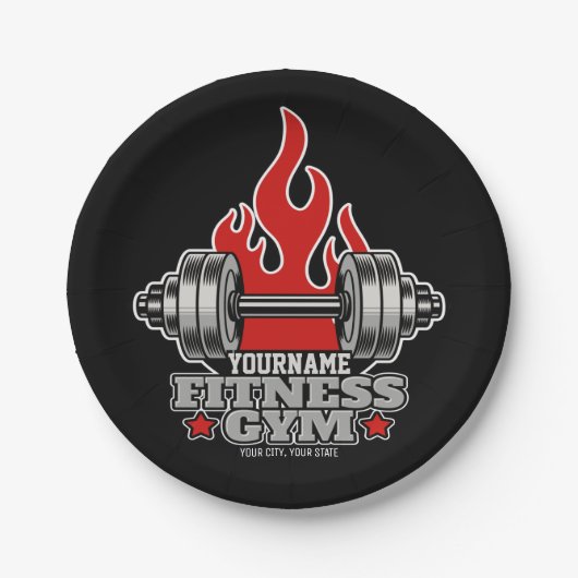 ウェイトリフティングダンベルフィットネスパーソナライズされたジム ペーパープレート (正面)