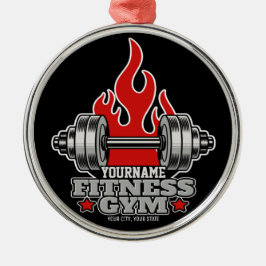 ウェイトリフティングダンベルフィットネスパーソナライズされたジム メタルオーナメント