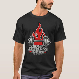 ウェイトリフティングダンベルフィットネスパーソナライズされたジム Tシャツ