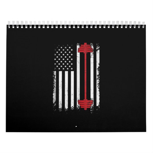 ウェイトリフティングフラットギフトトレーニング、ジム愛好者 カレンダー (カバー)