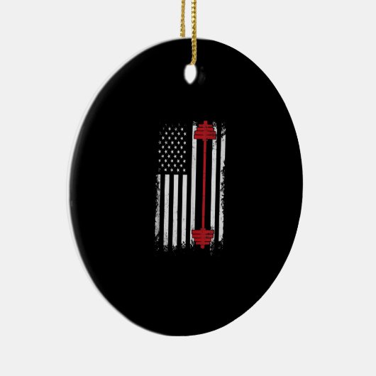 ウェイトリフティングフラットギフトトレーニング、ジム愛好者 セラミックオーナメント (右)