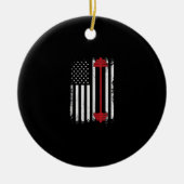 ウェイトリフティングフラットギフトトレーニング、ジム愛好者 セラミックオーナメント (正面)