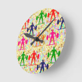 ウェイトリフティング ラウンド壁時計 (傾斜)