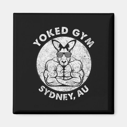 ウェイトリフトヨークドジムシドニーフレックスマッスルカンガルー マグネット (正面)