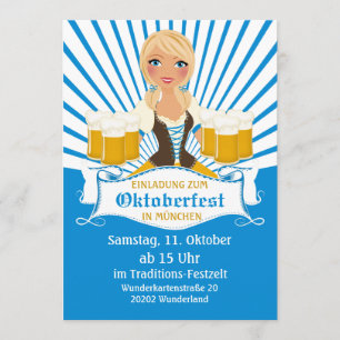 ウェイトレスとビール·スタイン 招待状