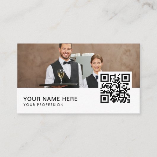ウェイトレスの名刺QRコード 名刺 (正面)