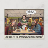 ウェイトレスの日常 レストランのユーモア ポストカード (正面)