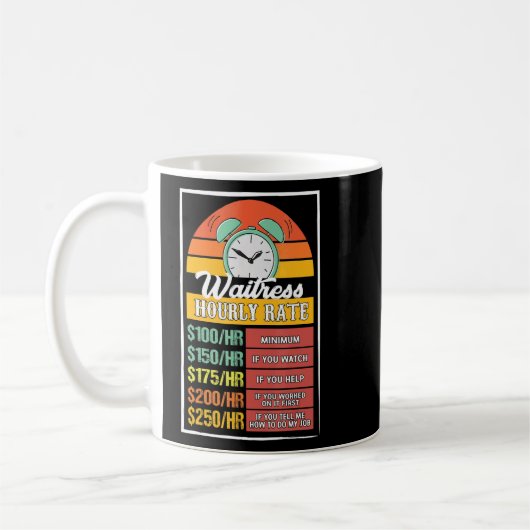 ウェイトレス時給ギャグ コーヒーマグカップ (左)