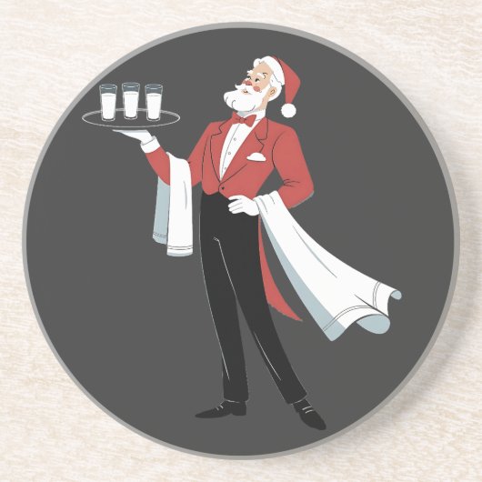 ウェイトレス クリスマス サンタ サーバー クリスマス コースター (正面)