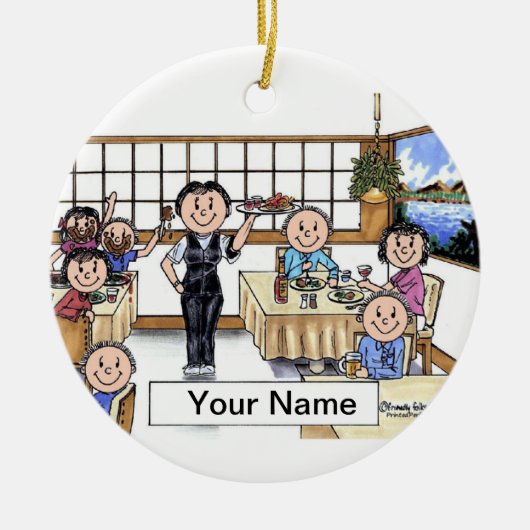 ウェイトレス セラミックオーナメント (正面)