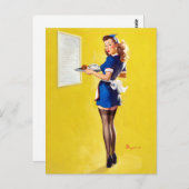ウェイトレス ピンアップ ポストカード (正面/裏面)