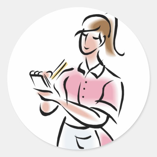 ウェイトレスTシャツとギフト ラウンドシール (正面)