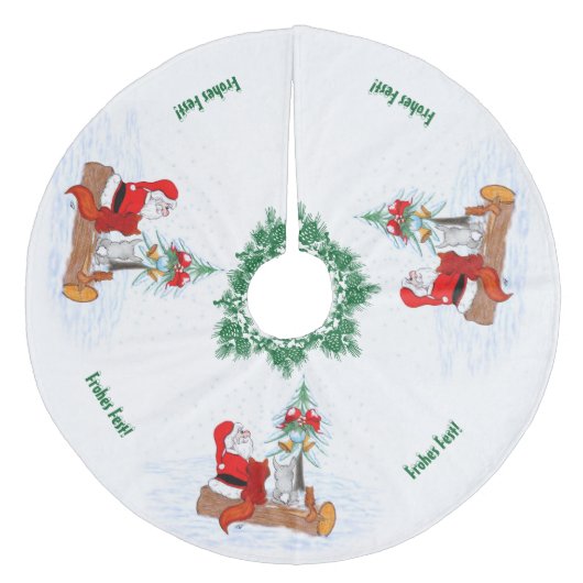 ウェイハナクトスマンmitカニンチェンキツネウントアイヒョルンヘン フリース ツリースカート (正面)