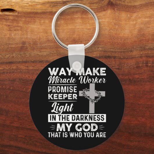 ウェイメーカー奇跡の労働者が約束キーパーライトイエス キーホルダー (正面)