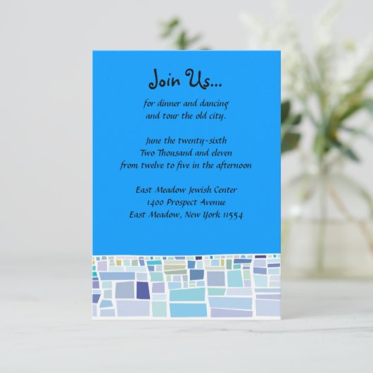 ウェイリングウォールイスラエルバーバルミツワー披露宴カード 招待状 (スタンド正面)