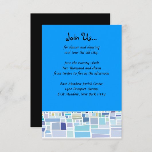 ウェイリングウォールイスラエルバーバルミツワー披露宴カード 招待状 (正面/裏面)