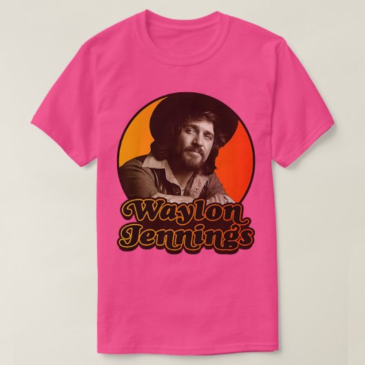 ウェイロンジェニングズヴィンテージアイアンオン Tシャツ (デザイン正面)
