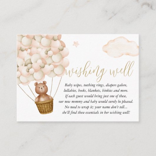 ウェイングウェルテディベア赤男女兼用ちゃんシャワー エンクロージャーカード (正面)