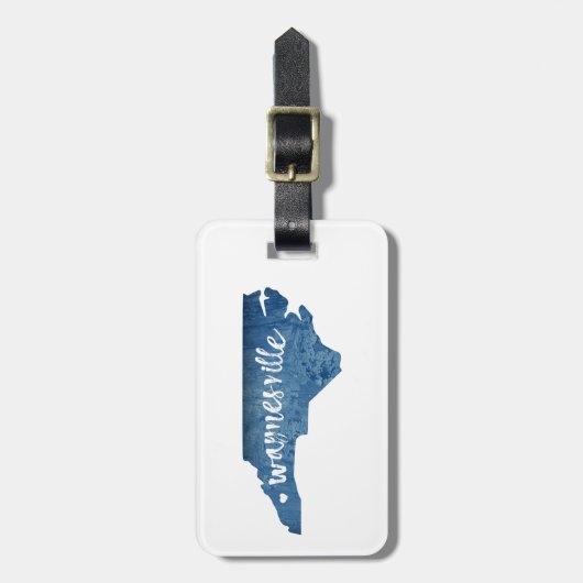 ウェインズビルノースカロライナ木目 ラゲッジタグ (正面縦)