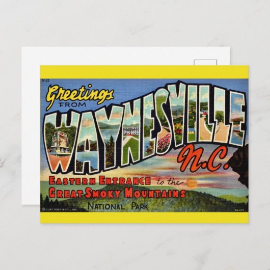 ウェインズビル グレートスモーキー山脈 ポストカード (正面/裏面)