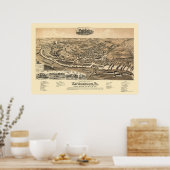 ウェインズボロ， VAパノラママップ – 1891 ポスター (キッチン)