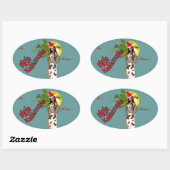 ウェインピンナップクリスマスプレゼントラベルシール 楕円形シール (シート)