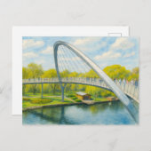 ウェインベルグ橋rathenow aquarell havelland シーズンポストカード (正面/裏面)