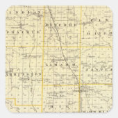 ウェイン郡の地図 スクエアシール (正面)