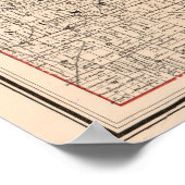 ウェイン郡MIのヴィンテージの地図(1915年) ポスター (角)