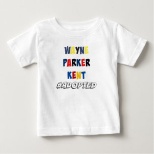 ウェイン、Parker、ケントはスーパーヒーローの採用を#Adopted ベビーTシャツ