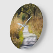 ウェイ前方の木材自然パス ラージ壁時計 (傾斜)