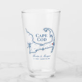 ウェクエーセットリゾートケープコッドマップ結婚式の引き出物ピント タンブラーグラス (正面)